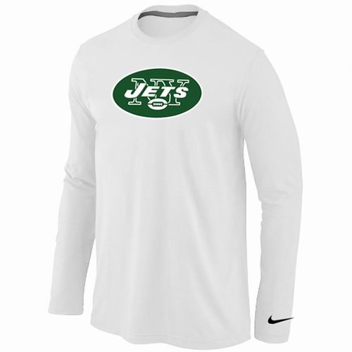 Nike New York Jets Logo Long Sleeve White NFL T-Shirt Cheap
