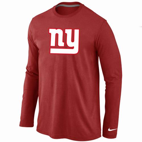Nike New York Giants Logo Long Sleeve Red NFL T-Shirt Cheap
