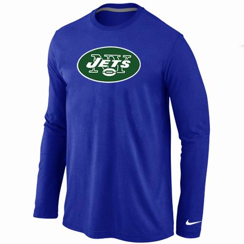 Nike New York Jets Logo Long Sleeve Blue NFL T-Shirt Cheap