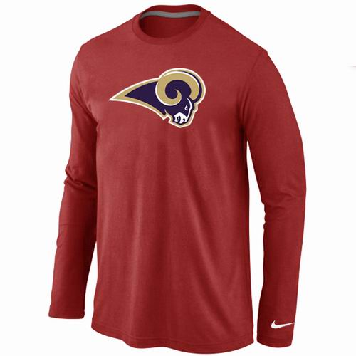 Nike St.Louis Rams Logo Long Sleeve Red NFL T-Shirt Cheap