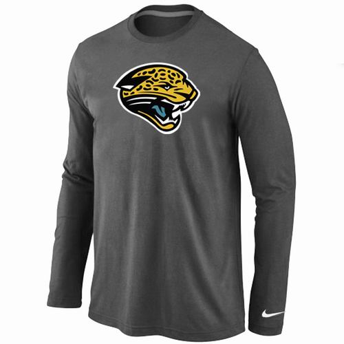 Nike Jacksonville Jaguars Logo Long Sleeve Dark Grey NFL T-Shirt Cheap