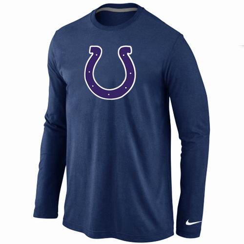 Nike Indianapolis Colts Logo Long Sleeve Dark Blue NFL T-Shirt Cheap