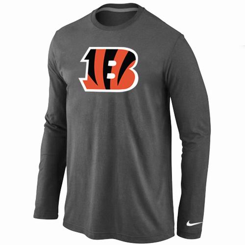 Nike Cincinnati Bengals Logo Long Sleeve Dark Grey NFL T-Shirt Cheap