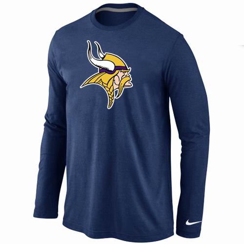 Nike Minnesota Vikings Logo Long Sleeve Dark Blue NFL T-Shirt Cheap