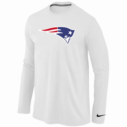 Nike New England Patriots Logo Long Sleeve White NFL T-Shirt Cheap