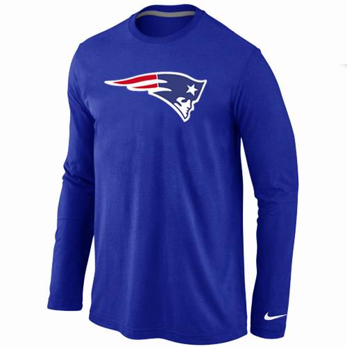 Nike New England Patriots Logo Long Sleeve Blue NFL T-Shirt Cheap