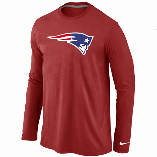 Nike New England Patriots Logo Long Sleeve Red NFL T-Shirt Cheap