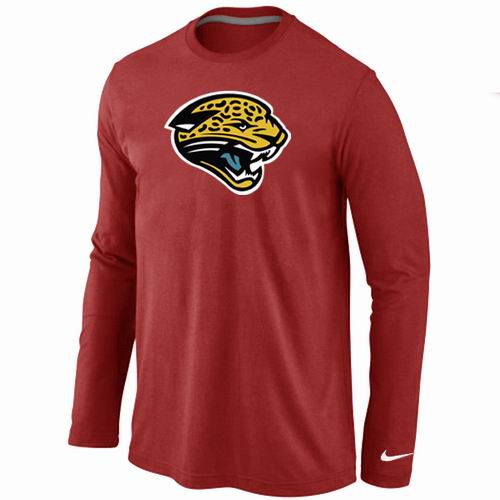 Nike Jacksonville Jaguars Logo Long Sleeve Red NFL T-Shirt Cheap