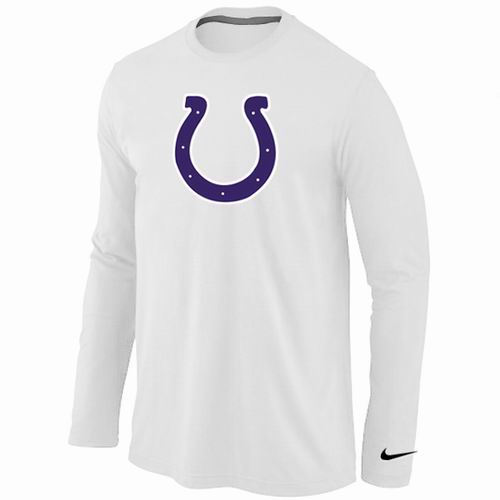 Nike Indianapolis Colts Logo Long Sleeve White NFL T-Shirt Cheap