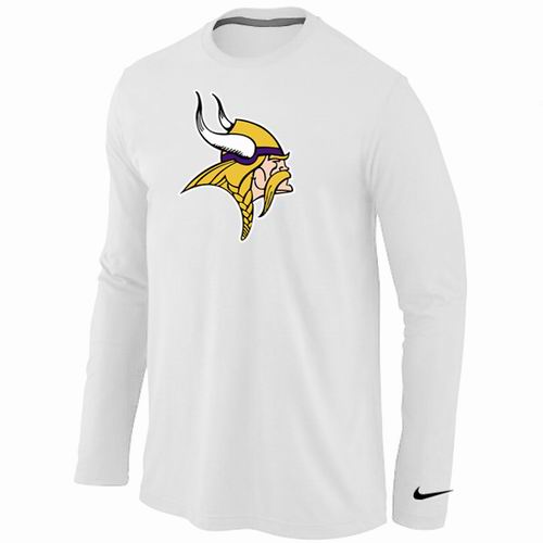 Nike Minnesota Vikings Logo Long Sleeve White NFL T-Shirt Cheap