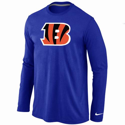 Nike Cincinnati Bengals Logo Long Sleeve Blue NFL T-Shirt Cheap