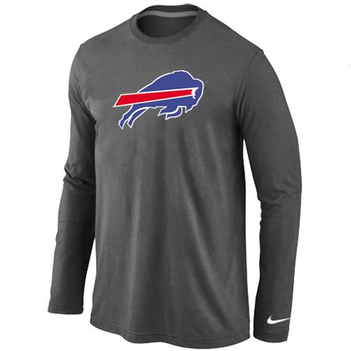 Nike Buffalo Bills Logo Long Sleeve Dark Grey NFL T-Shirt Cheap