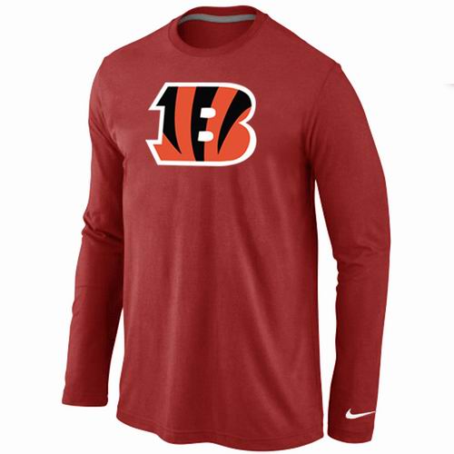 Nike Cincinnati Bengals Logo Long Sleeve Red NFL T-Shirt Cheap