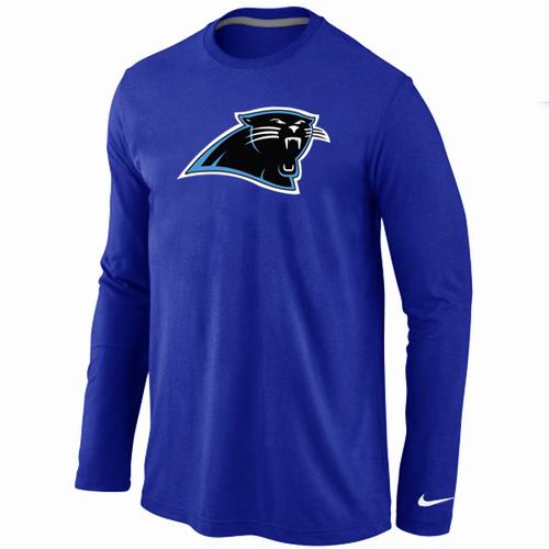Nike Carolina Panthers Logo Long Sleeve Blue NFL T-Shirt Cheap