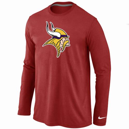 Nike Minnesota Vikings Logo Long Sleeve Red NFL T-Shirt Cheap