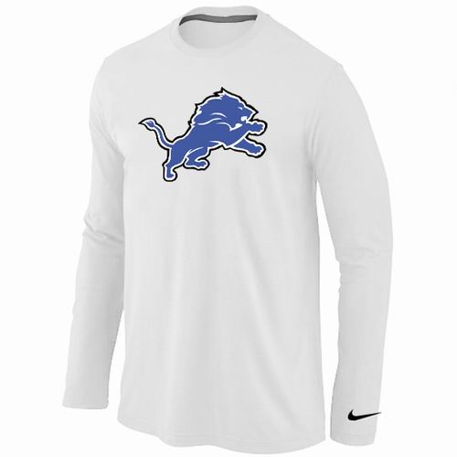 Nike Detroit Lions Logo Long Sleeve White NFL T-Shirt Cheap