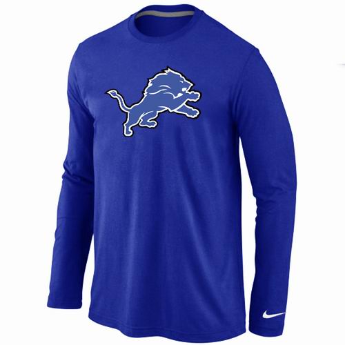 Nike Detroit Lions Logo Long Sleeve Blue NFL T-Shirt Cheap