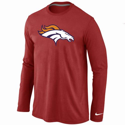 Nike Denver Broncos Logo Long Sleeve Red NFL T-Shirt Cheap