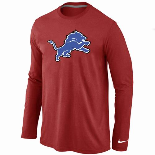 Nike Detroit Lions Logo Long Sleeve Red NFL T-Shirt Cheap