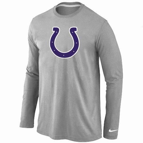 Nike Indianapolis Colts Logo Grey Long Sleeve NFL T-Shirt Cheap
