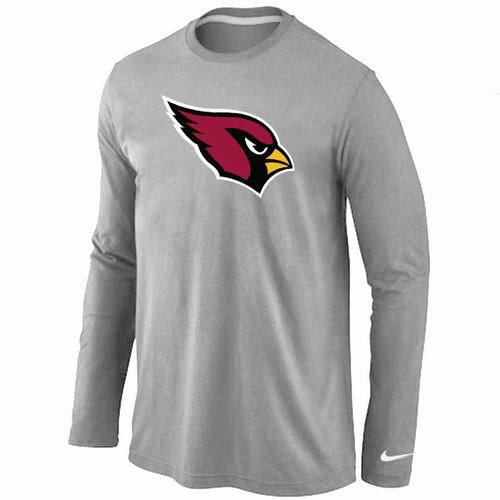 Nike Arizona Cardinals Logo Grey Long Sleeve NFL T-Shirt Cheap