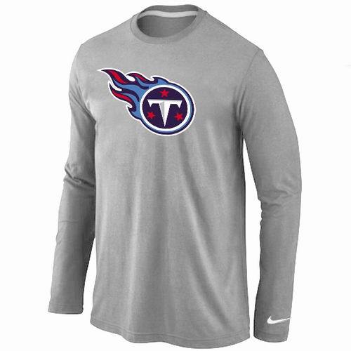Nike Tennessee Titans Logo Grey Long Sleeve NFL T-Shirt Cheap