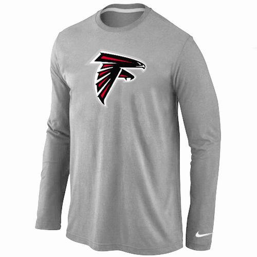 Nike Atlanta Falcons Logo Grey Long Sleeve NFL T-Shirt Cheap