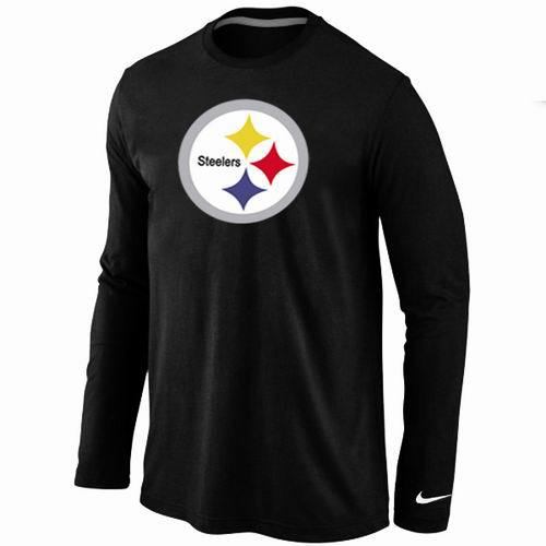 Nike Pittsburgh Steelers Logo Black Long Sleeve NFL T Shirt Cheap