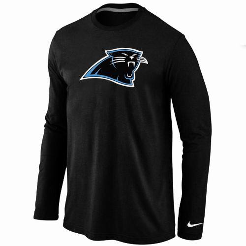 Nike Carolina Panthers Logo Black Long Sleeve NFL T Shirt Cheap