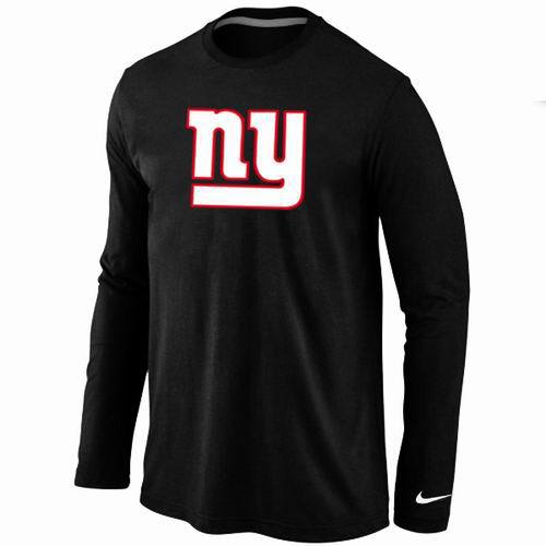 Nike New York Giants Logo Black Long Sleeve NFL T Shirt Cheap