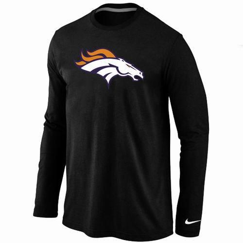 Nike Denver Broncos Logo Black Long Sleeve NFL T Shirt Cheap