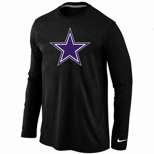 Nike Dallas Cowboys Logo Black Long Sleeve NFL T Shirt Cheap