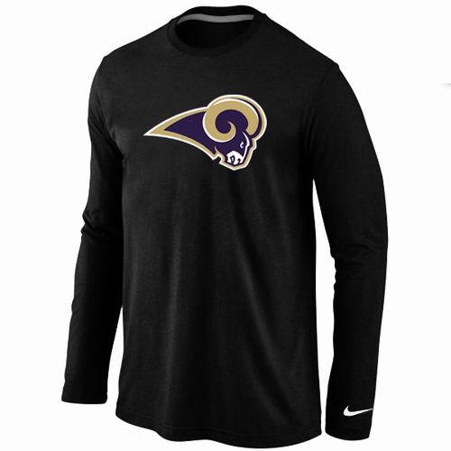 Nike St.Louis Rams Logo Black Long Sleeve NFL T Shirt Cheap