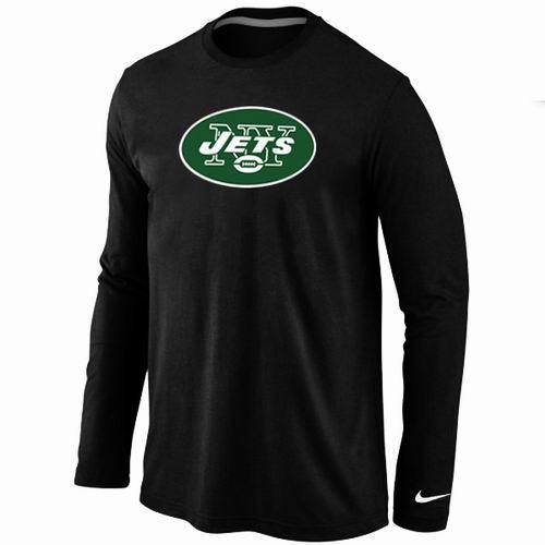 Nike New York Jets Logo Black Long Sleeve NFL T Shirt Cheap