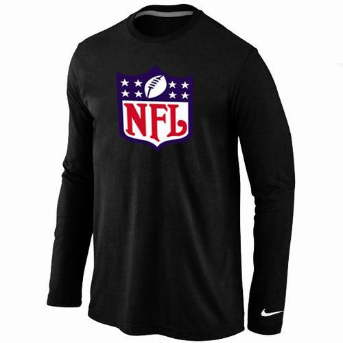Nike NFL Logo Black Long Sleeve NFL T Shirt Cheap