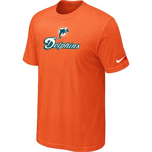Nike Miami Dolphins Authentic Logo Orange NFL T-Shirt Cheap