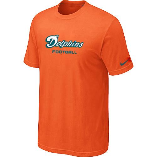 Nike Miami Dolphins Sideline Legend Authentic Font Dri-FIT T-Shirt Orange Cheap