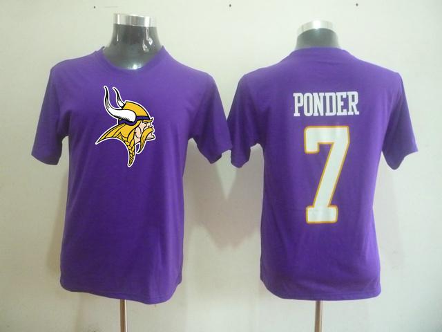Minnesota Vikings 7 Christian Ponder Name & Number T-Shirt Cheap