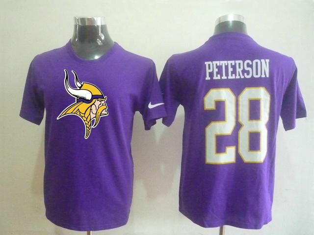 Minnesota Vikings 28 Adrian Peterson Name & Number T-Shirt Cheap