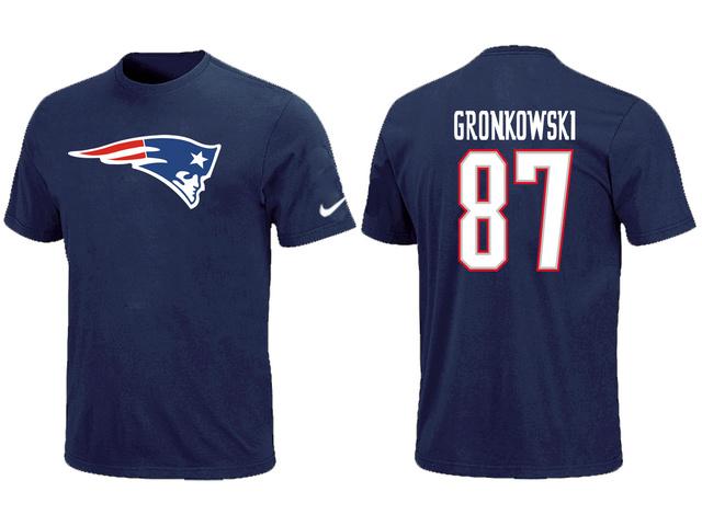 Nike New England Patriots 87 GRONKOWSKI Name & Number NFL T-Shirt Cheap