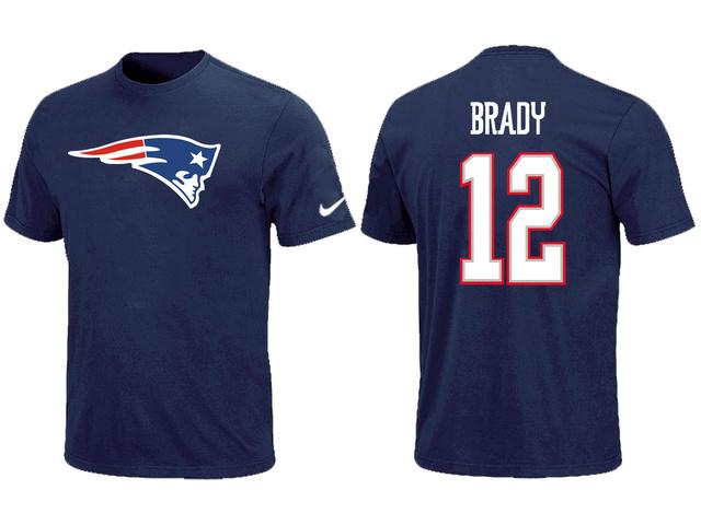 Nike New England Patriots 12 Tom Brady Name & Number NFL T-Shirt Cheap