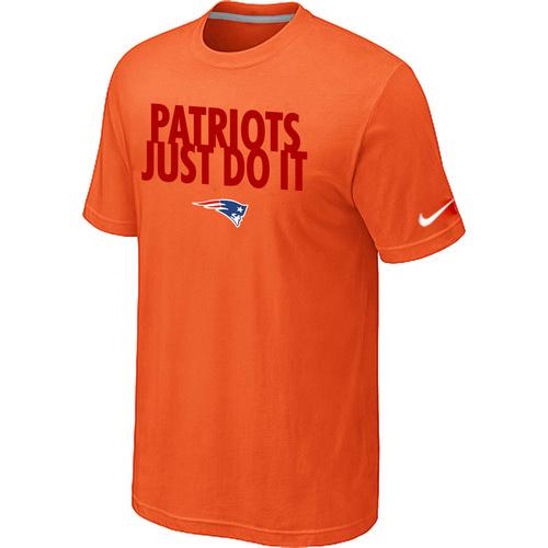 Nike New England Patriots Just Do It Orange NFL T-Shirt Cheap