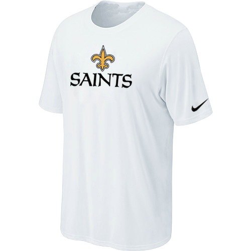 Nike New Orleans Saints Authentic Logo White NFL T-Shirt Cheap
