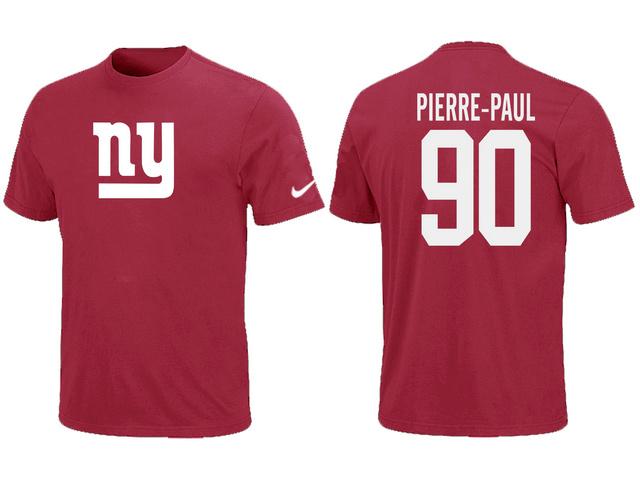 Nike New York Giants 90 Jason Pierre-Paul Name & Number Red NFL T-Shirt Cheap