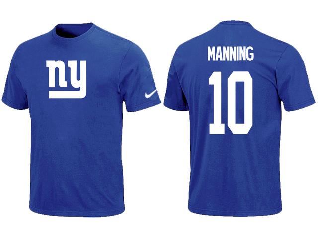 Nike New York Giants 10 Eli Manning Name & Number BLue NFL T-Shirt Cheap