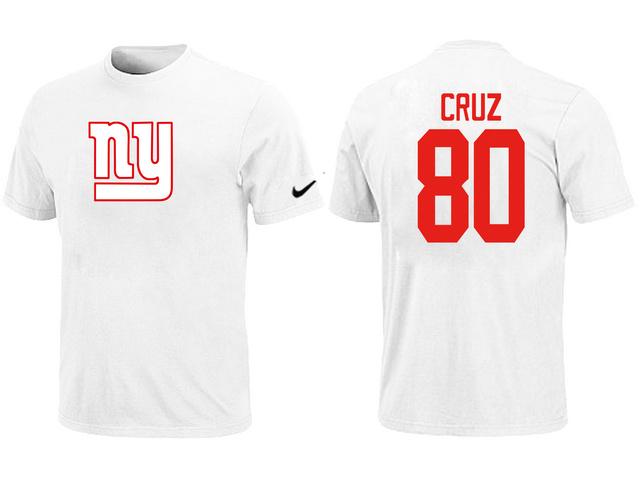 Nike New York Giants 80# Victor Cruz White Name & Number T-Shirt Cheap