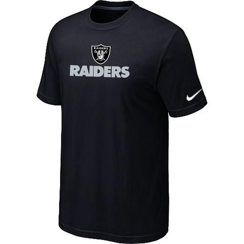 Nike Oakland Raiders Authentic Logo BLACK NFL T-Shirt Cheap