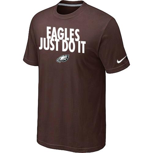 Nike Philadelphia Eagles Just Do It Brown NFL T-Shirt Cheap