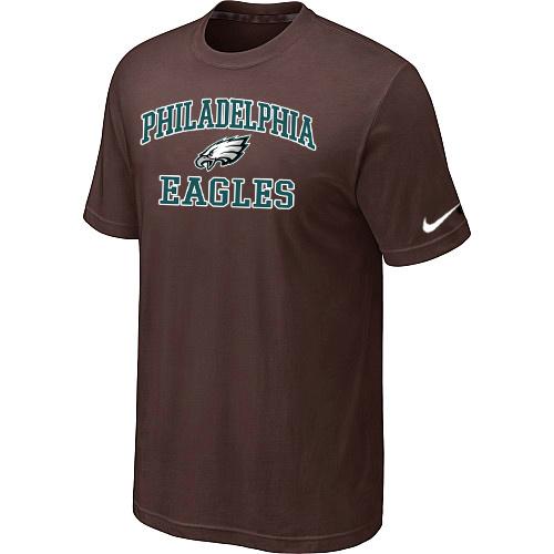 Philadelphia Eagles Heart & Soul Brown T-Shirt Cheap