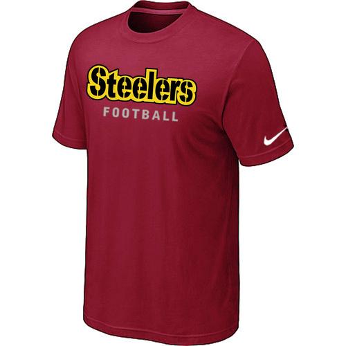 Nike Pittsburgh Steelers Sideline Legend Authentic Font Red NFL T-Shirt Cheap